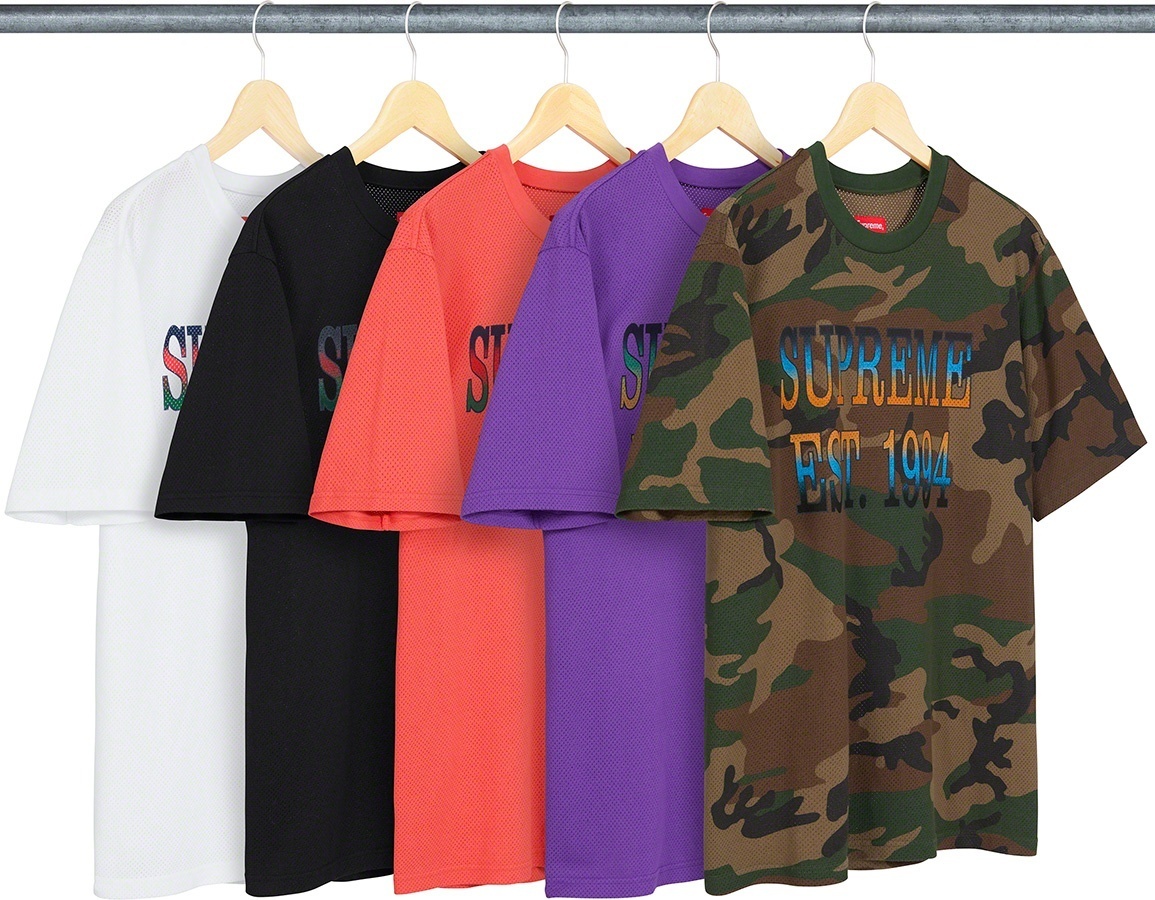 Cotton Mesh Gradient Logo S/S Top